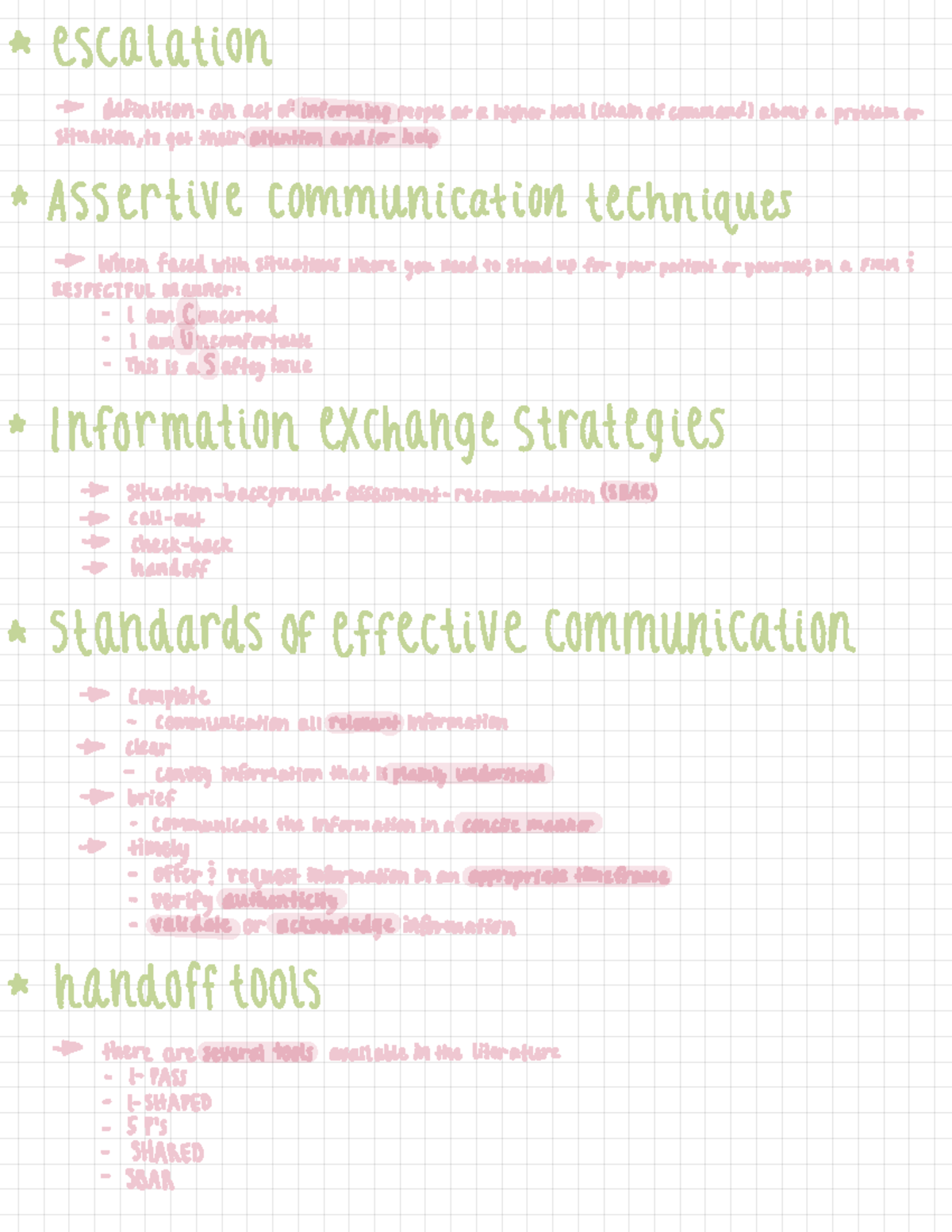 NURS2200 week 9 communication * escalation 17 definition _ an act of informing people at a