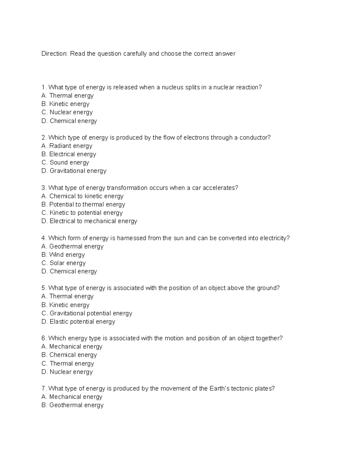 SCI5 - This collection of multiple-choice questions explores various ...