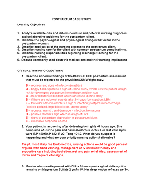 Postnatal case study picture