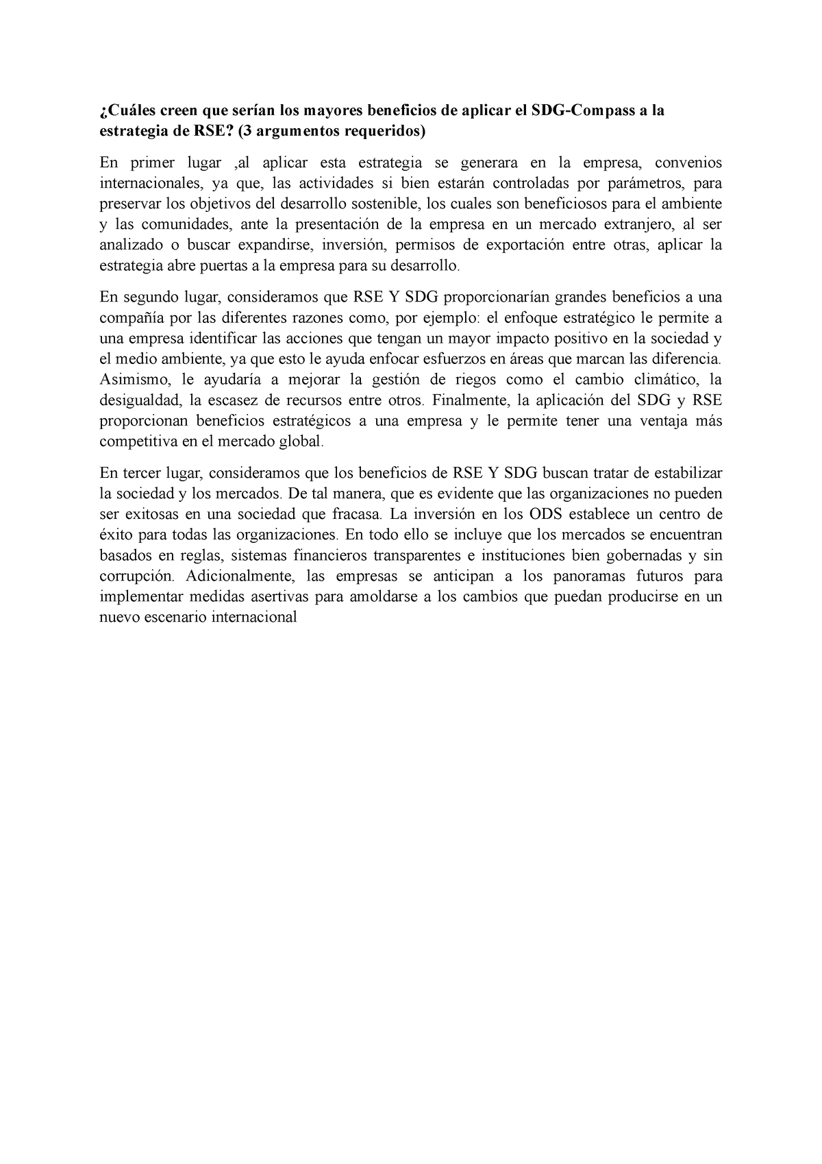 SDG Compass y RSE (PA semana 14) - ¿Cuáles creen que serían los mayores ...