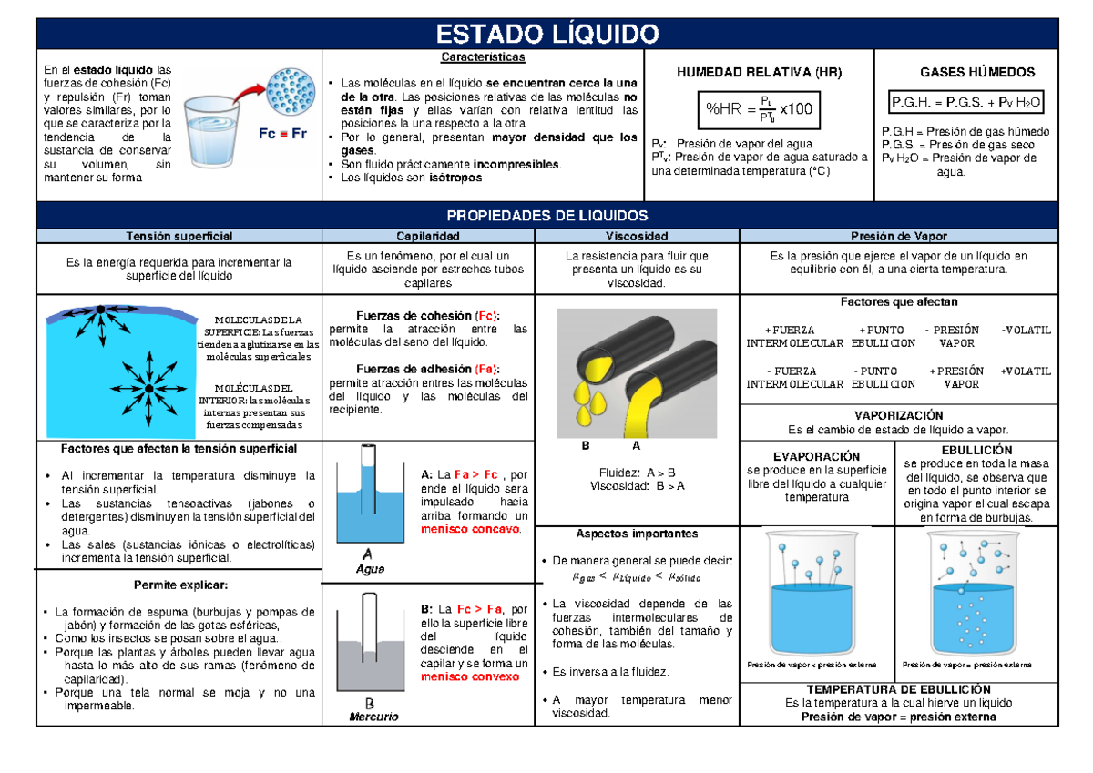 Liquido - gffg - ESTADO LÍQUIDO En el estado líquido las fuerzas de ...