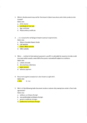 CFF-3023 - Lambton College - Introduction To Freight Forwarding - Studocu