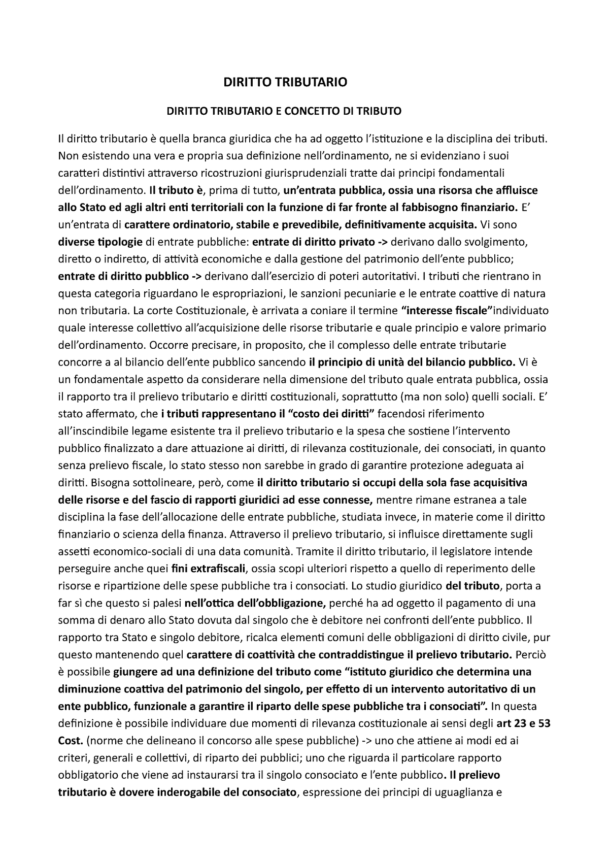 Diritto Tributario Riassunto Totale DI DIRITTO TRIBUTARIO, INTEGRARE ...