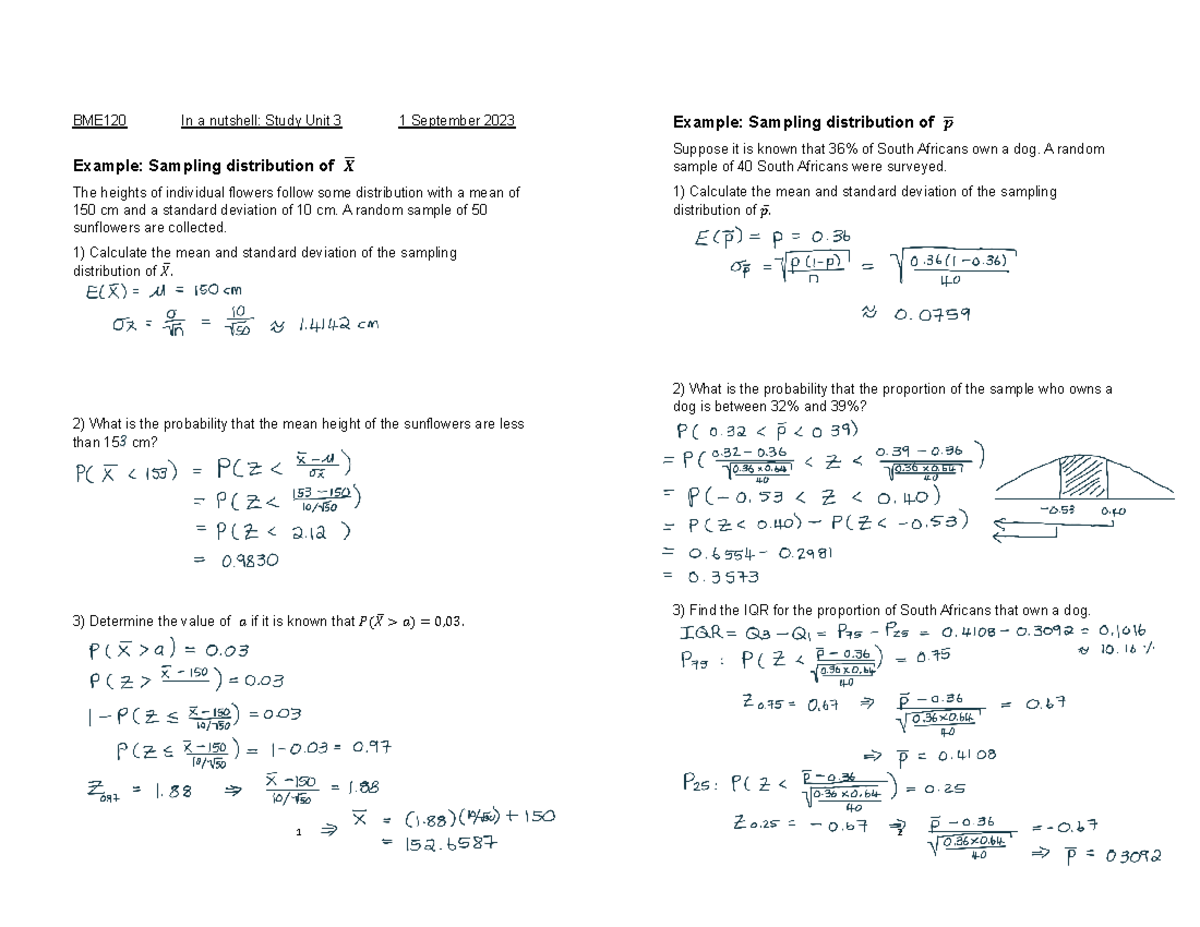 SU4 in a nutshell Examples and answers to practice questions for unit