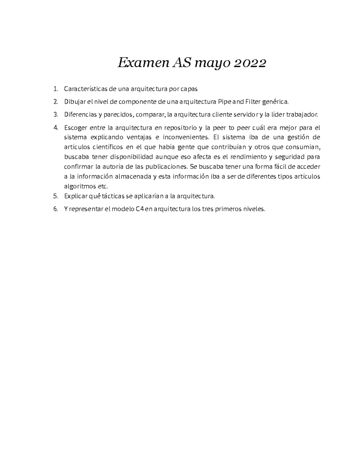 Examen Mayo 2022 AS - Examen AS Mayo 2022 Características De Una ...