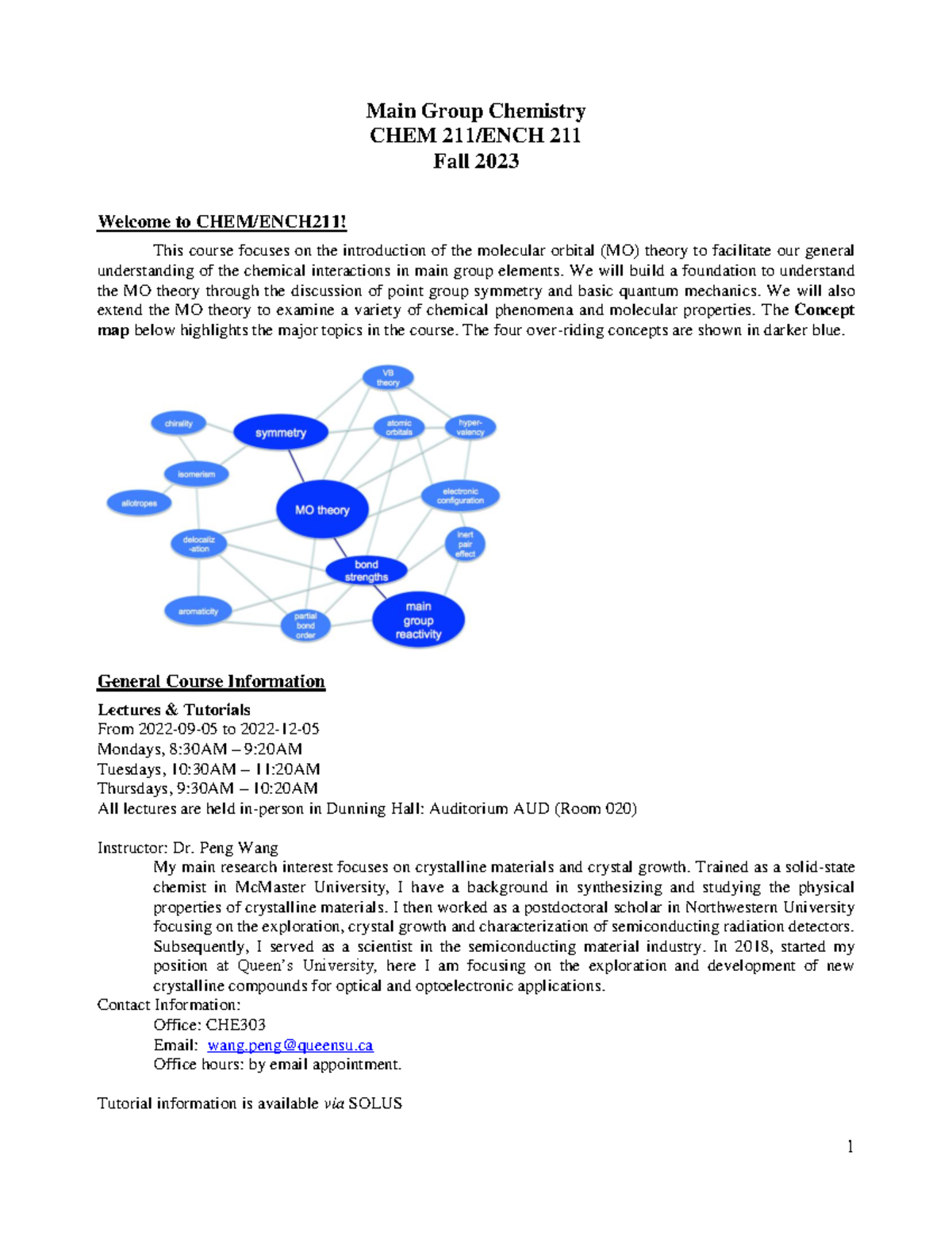 Chemench 211 Syllabus Fall 2023 - Main Group Chemistry CHEM 211/ENCH ...