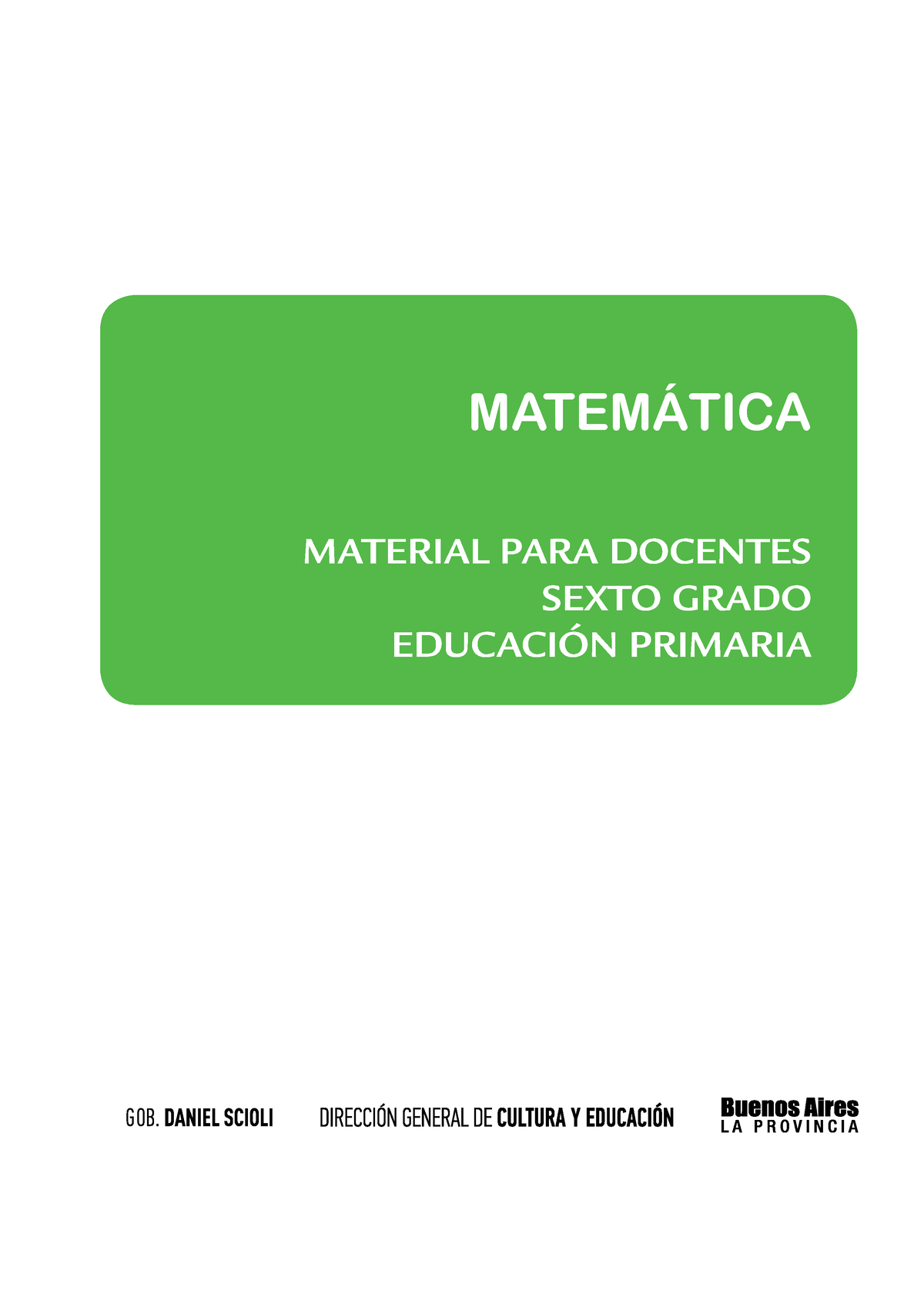 Matematica Sexto Grado - MATEMÁTICA MATERIAL PARA DOCENTES SEXTO GRADO ...