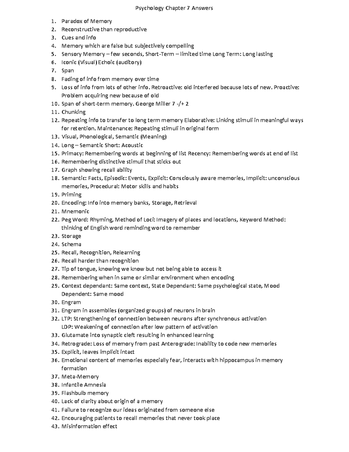 Psychology Chapter 7 Answers - Psychology Chapter 7 Answers Paradox Of ...