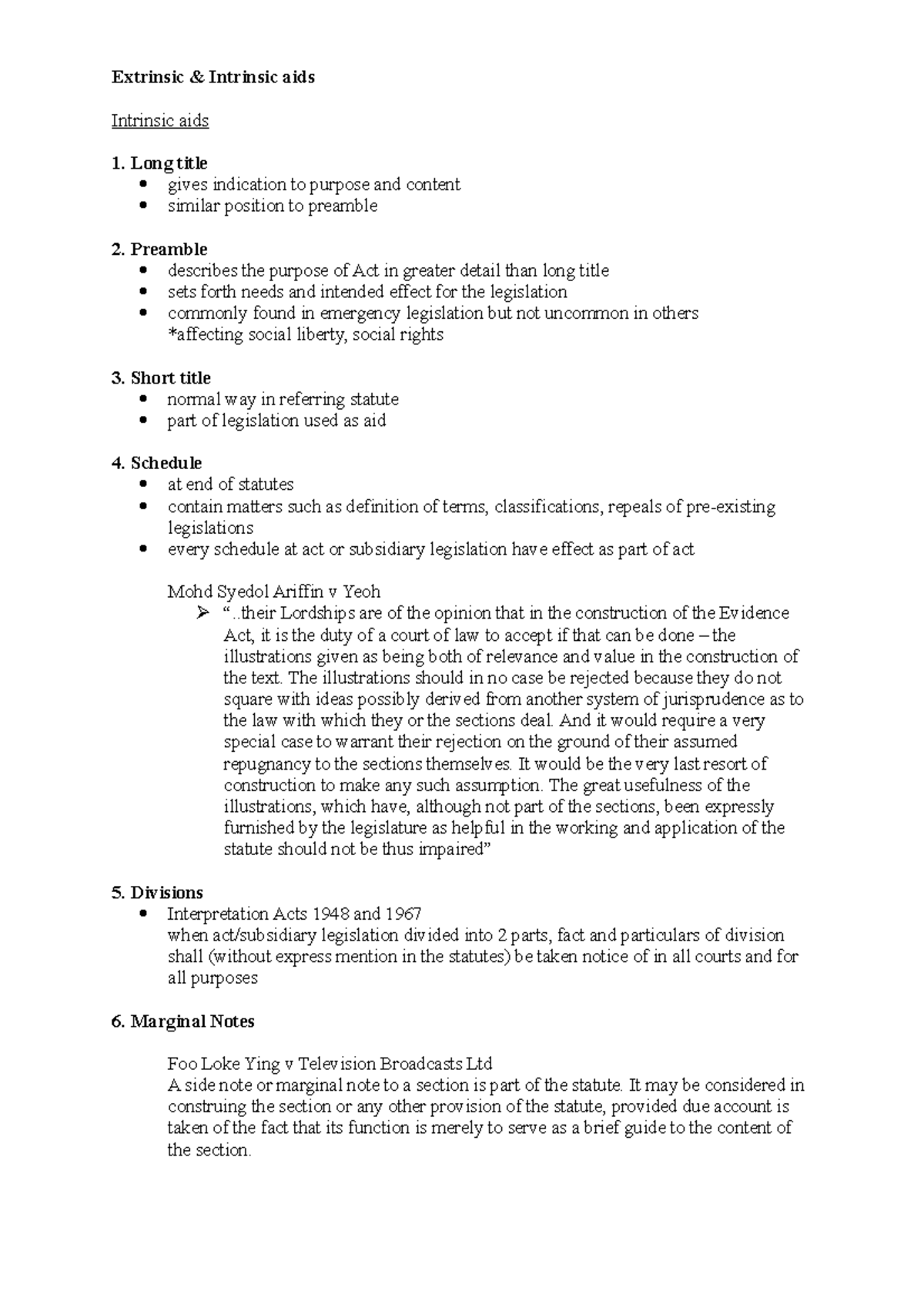 Extrinsic & Intrinsic Aids Extrinsic & Intrinsic aids Intrinsic aids