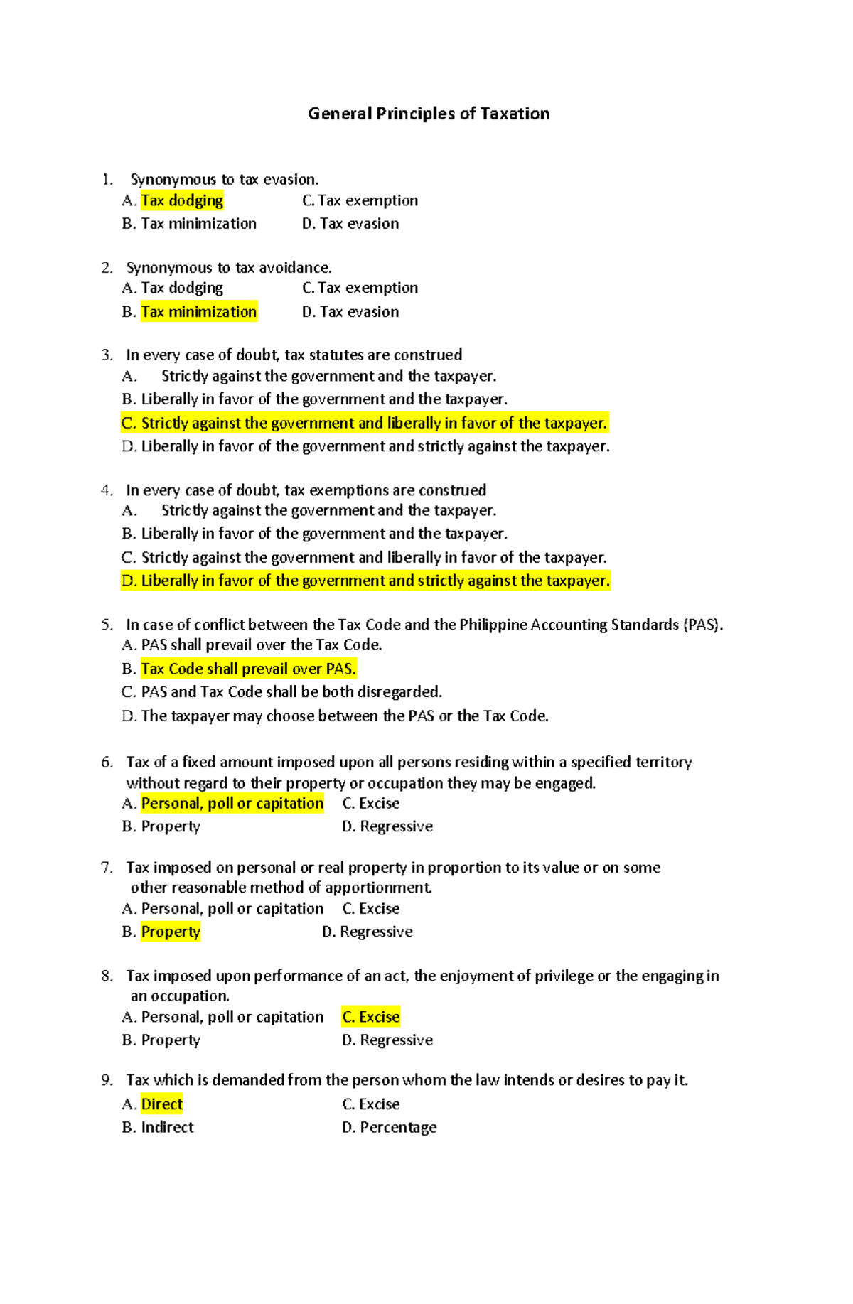Synonymous to tax P General Principles of Taxation Synonymous to tax