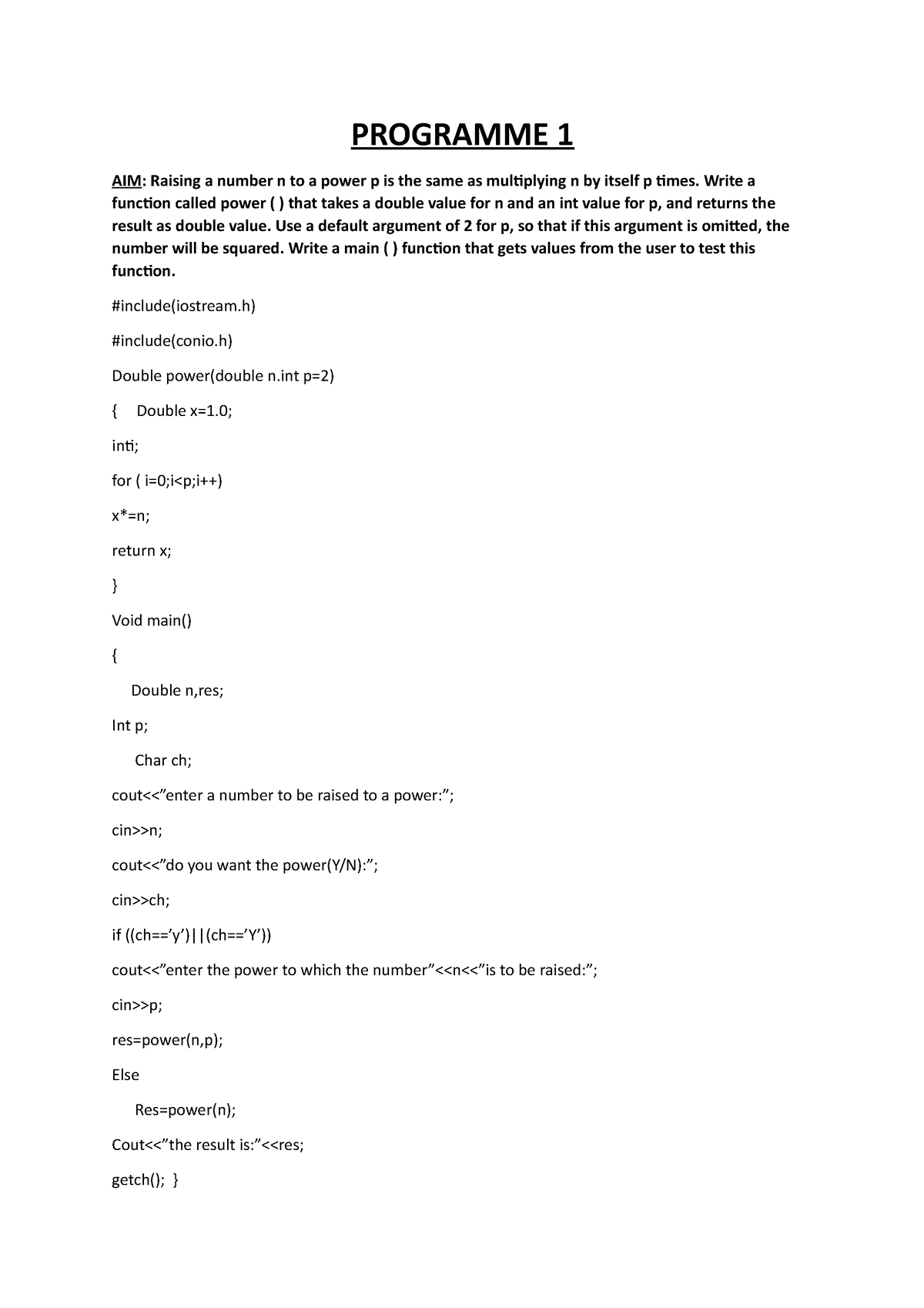 Oops lab 1-6 - File for cse department - PROGRAMME 1 AIM: Raising a ...