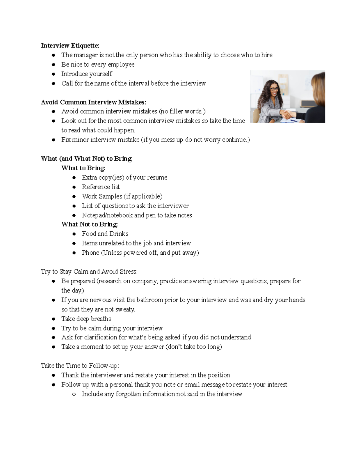 Interview Skill Notes - Interview Etiquette: The manager is not the ...