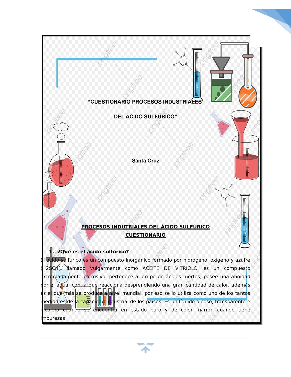 Bienvenidos a Descubrir La Química : ¿Ácido sulfúrico para