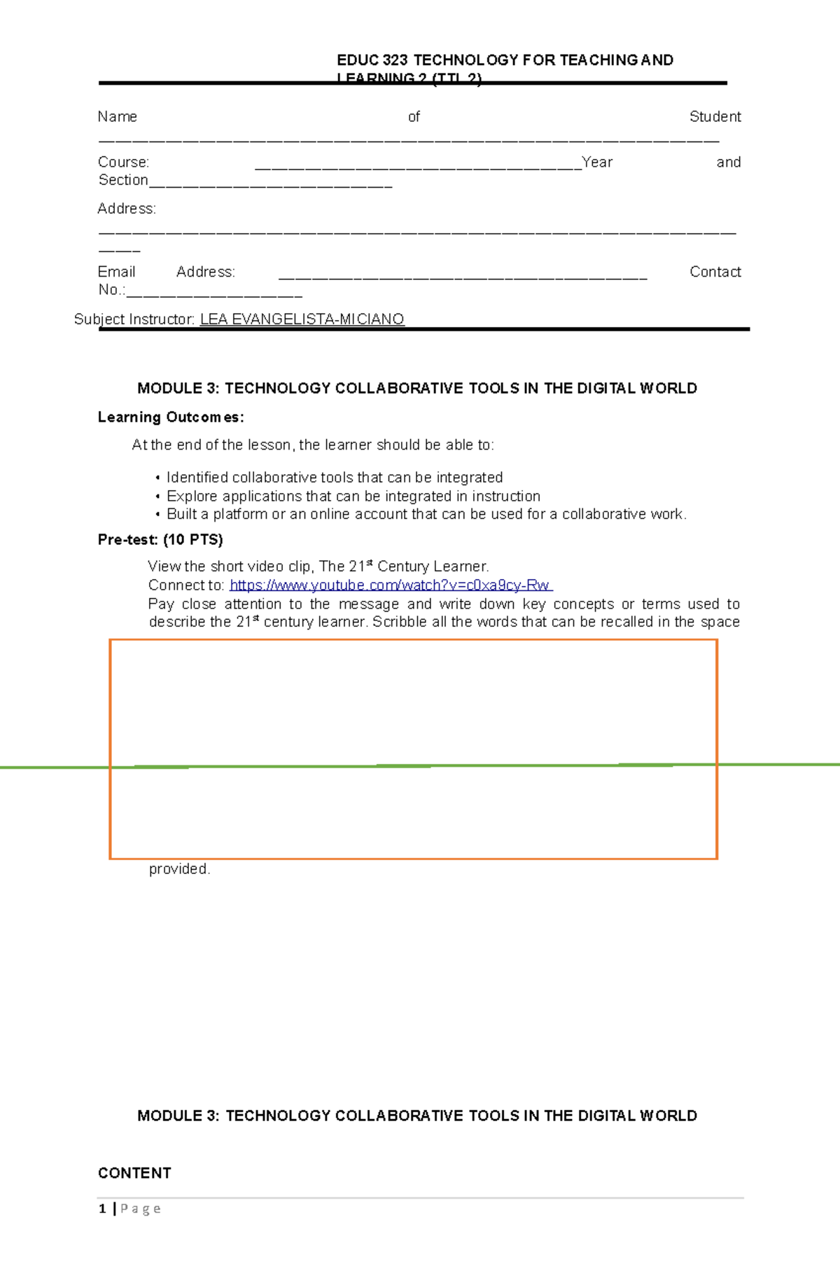 Module-3-TTL2 - Food And Services Management - LEARNING 2 (TTL 2) Name ...