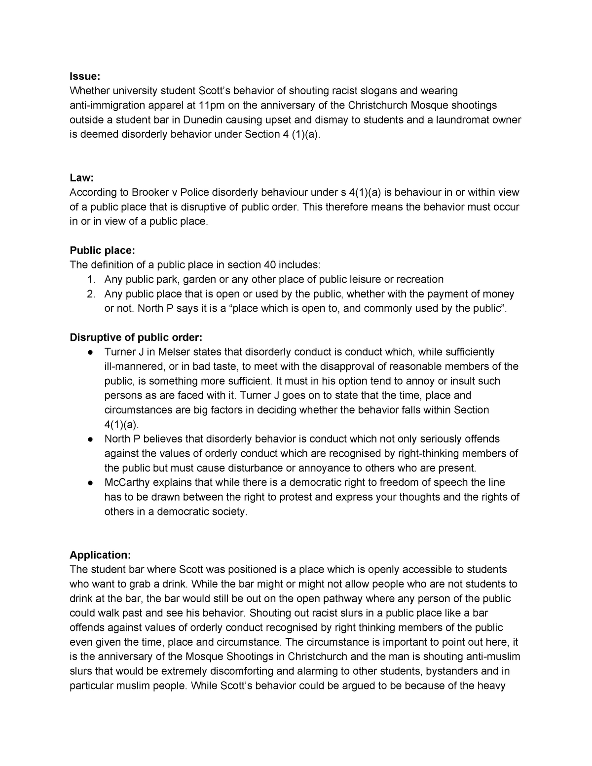 Scott Practice Answer - Issue: Whether university student Scott’s ...