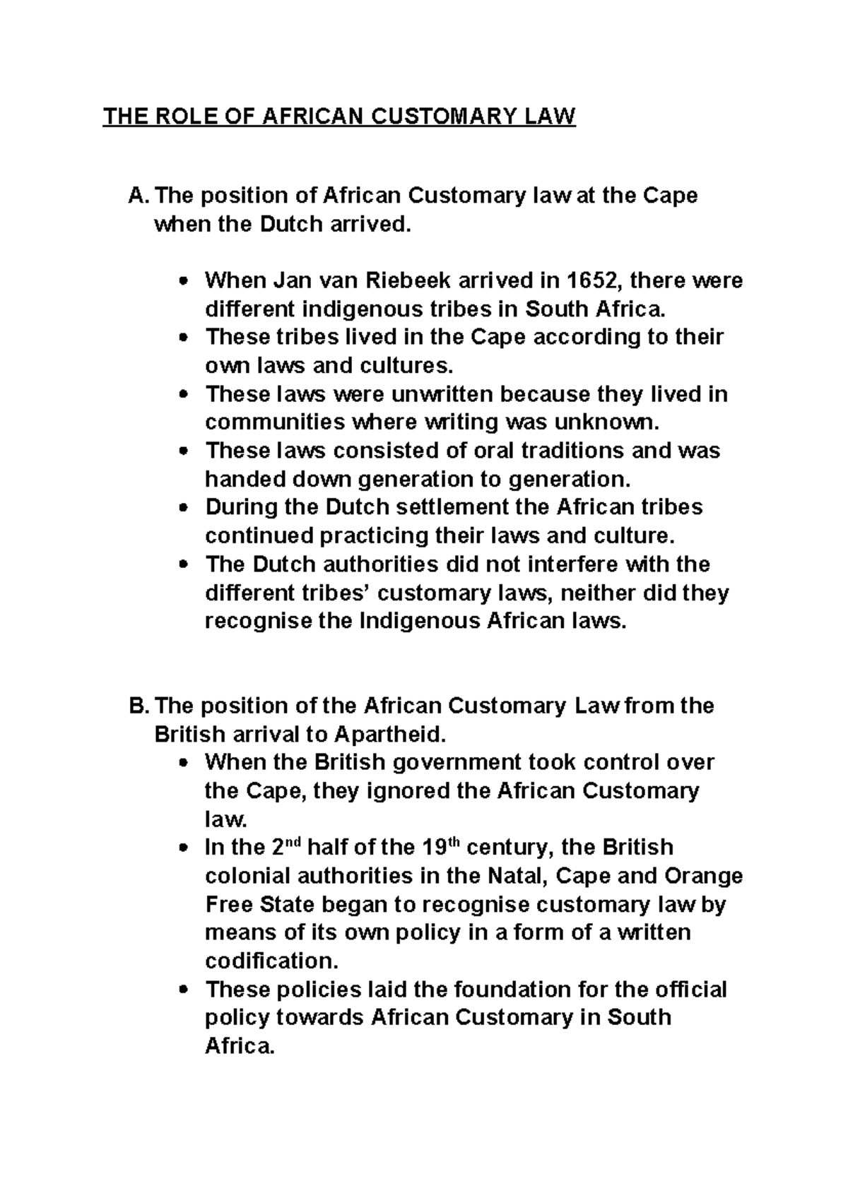 The Role Of African Customary Law The Role Of African Customary Law A The Position Of African The Role Of African Customary Law The Role Of African Customary Law A The Position Of African