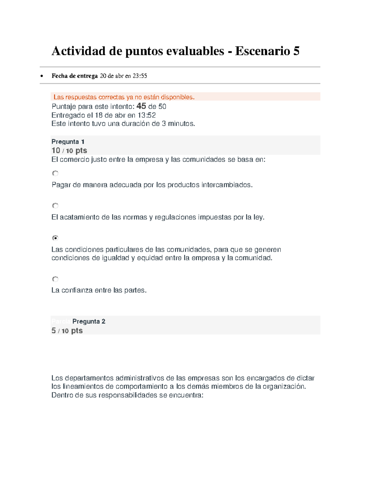 Quiz Escenario 5 Primer Bloque Etica Empresarial Actividad De 