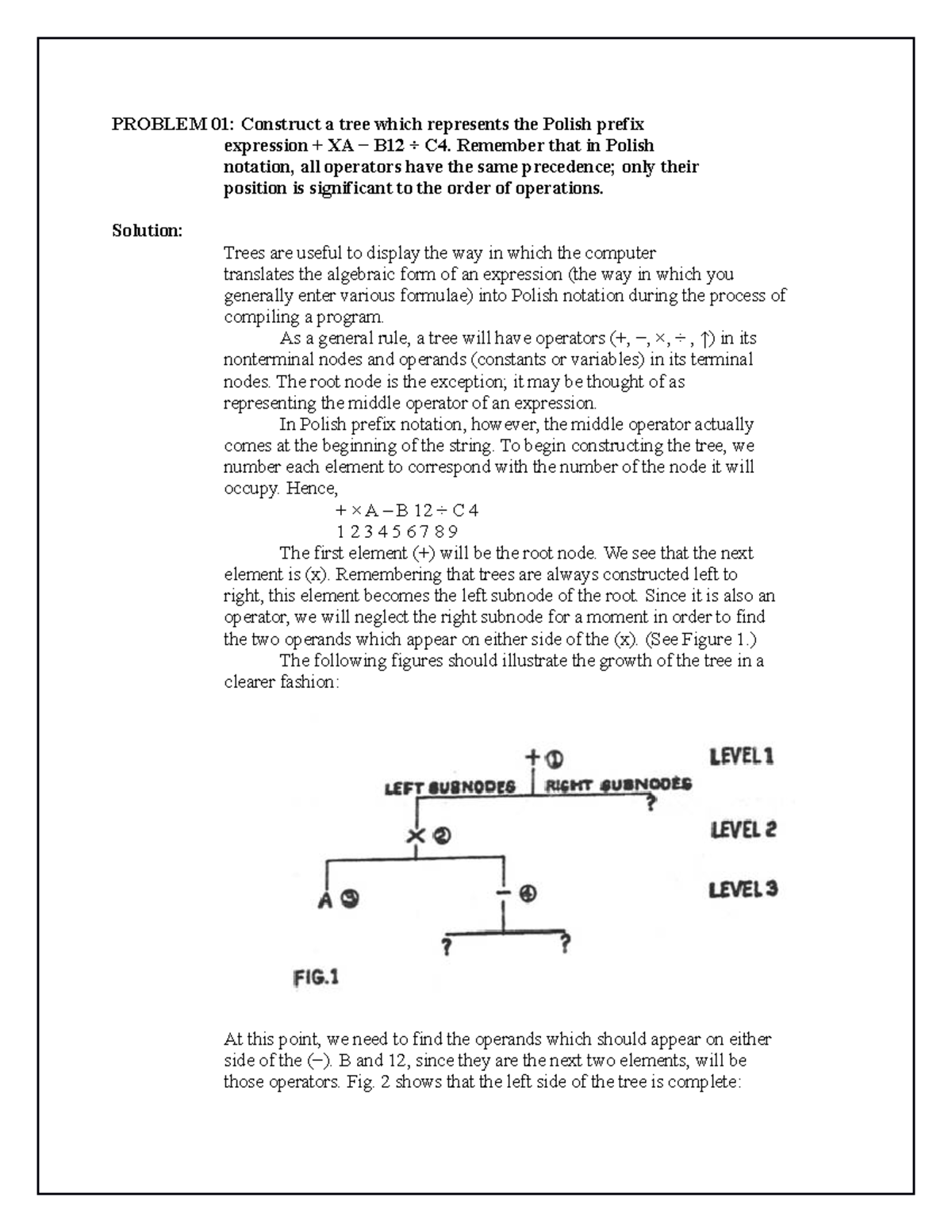 Assignment of Tree representation of Data structure - PROBLEM 01 ...