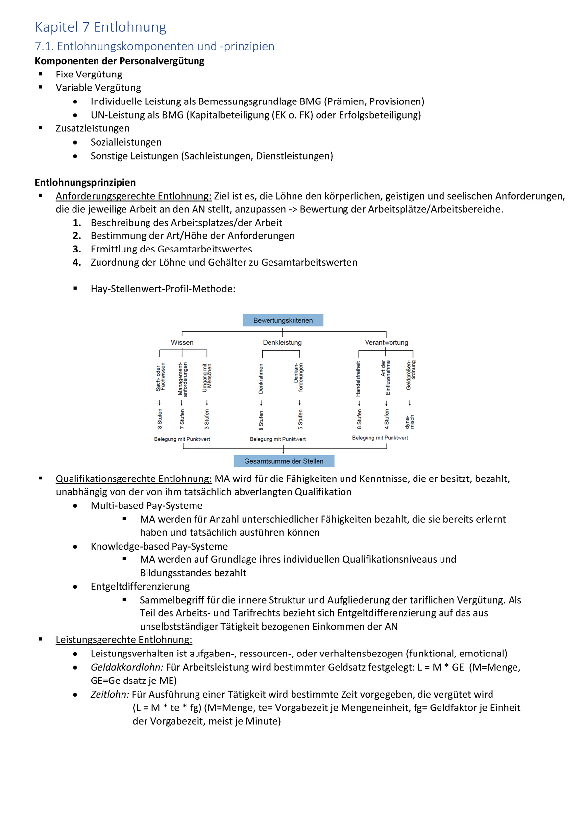 Zusammenfassung Lecture 7 - Kapitel 7 Entlohnung 7 ...