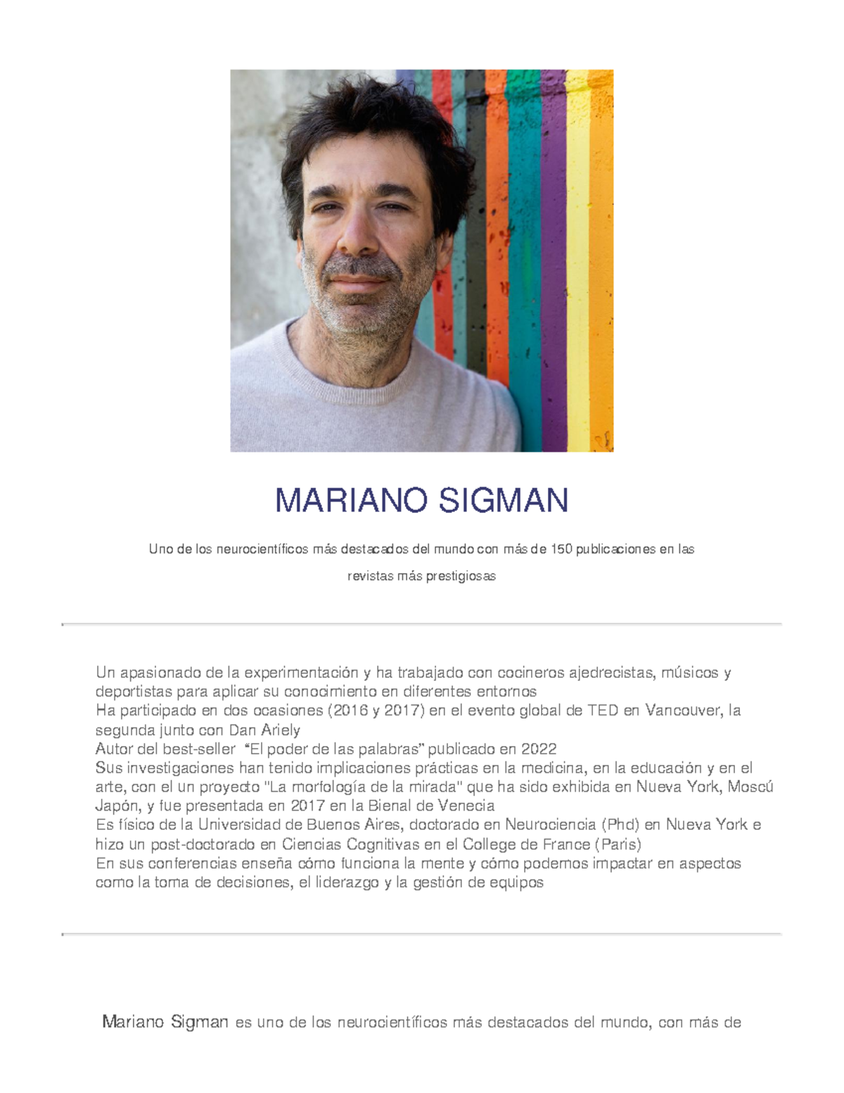 Mariano Sigman - MARIANO SIGMAN Uno de los neurocientíficos más ...