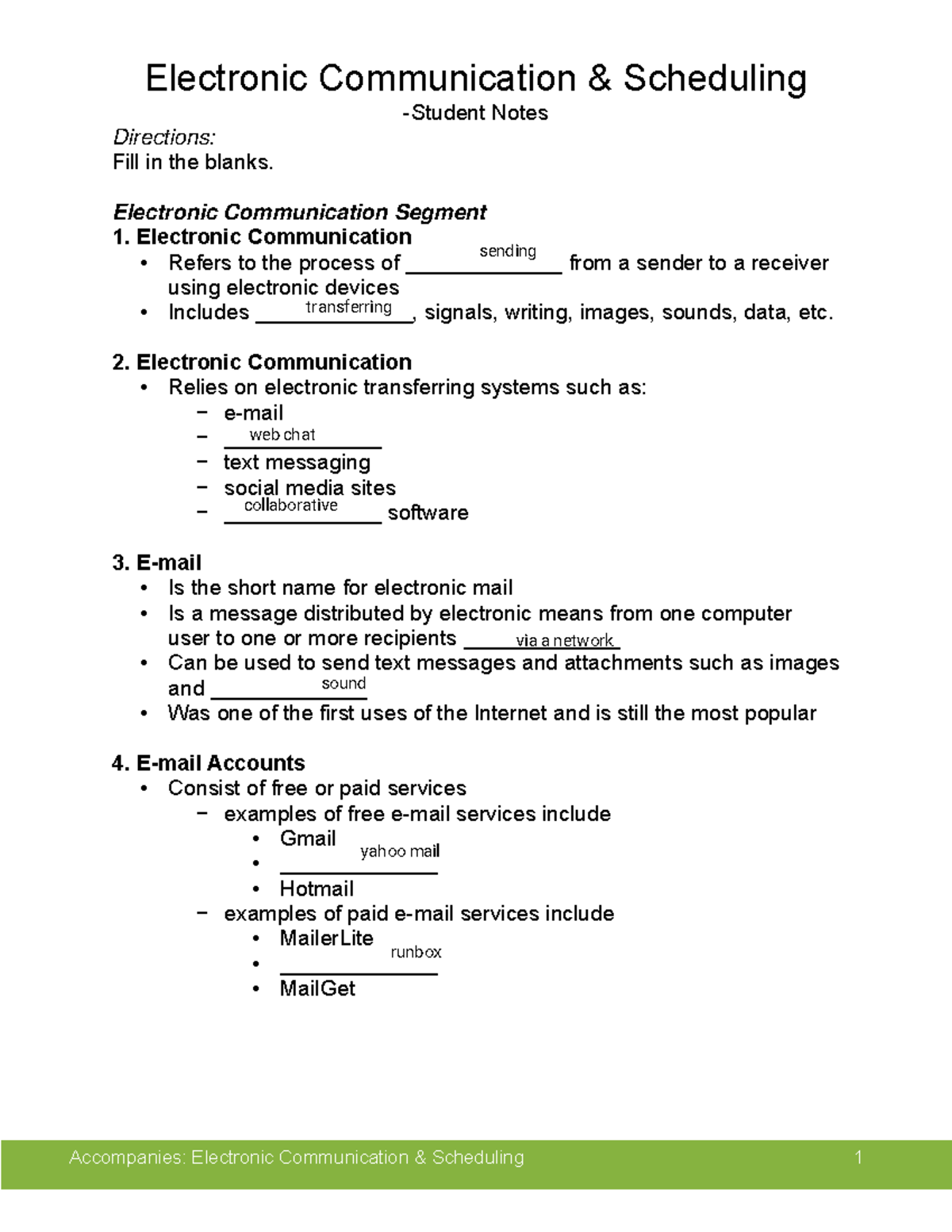 Kami Export - Student Notes -Student Notes Directions: Fill in the ...