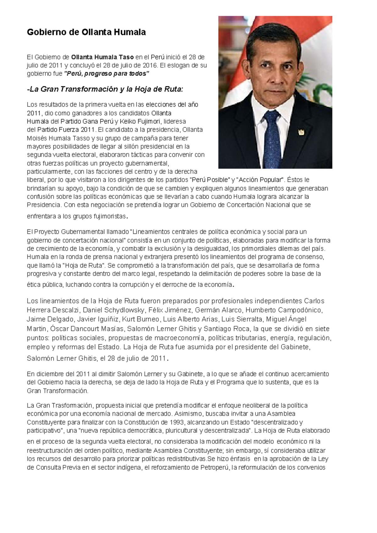 Gobierno de Ollanta Humala y cuchinsi xd - Gobierno de Ollanta Humala ...