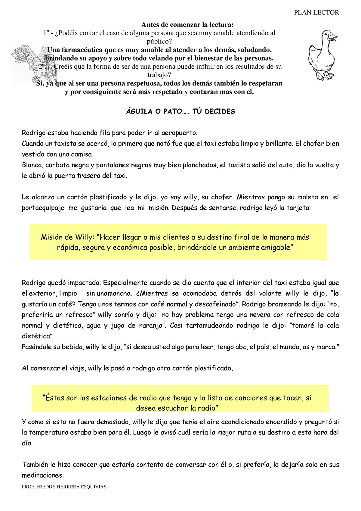 Águila O PATO…. TÚ Decides - 18-08-2021. Evelin Samata 4Bdocx - PLAN LECTOR  PROF. FREDDY HERRERA - Studocu