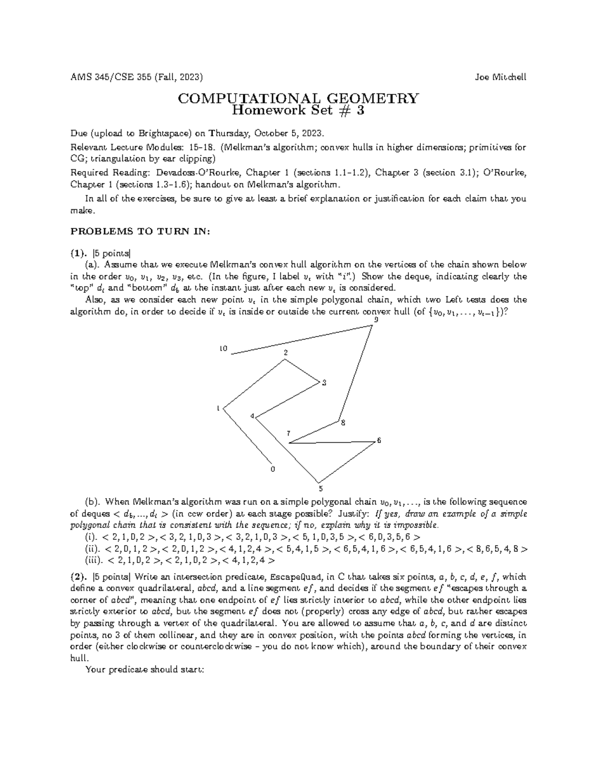 Hw3 - Homework Assignment 3 - AMS 345/CSE 355 (Fall, 2023) Joe Mitchell ...