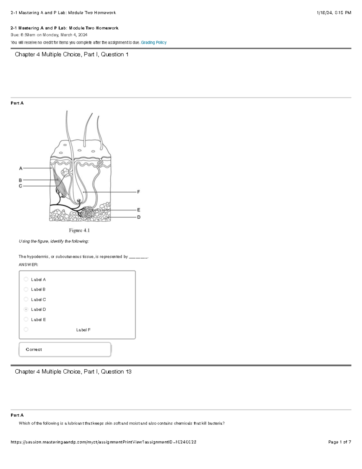 Mastering A And P Lab Module Two Homework Grading Policy Chapter