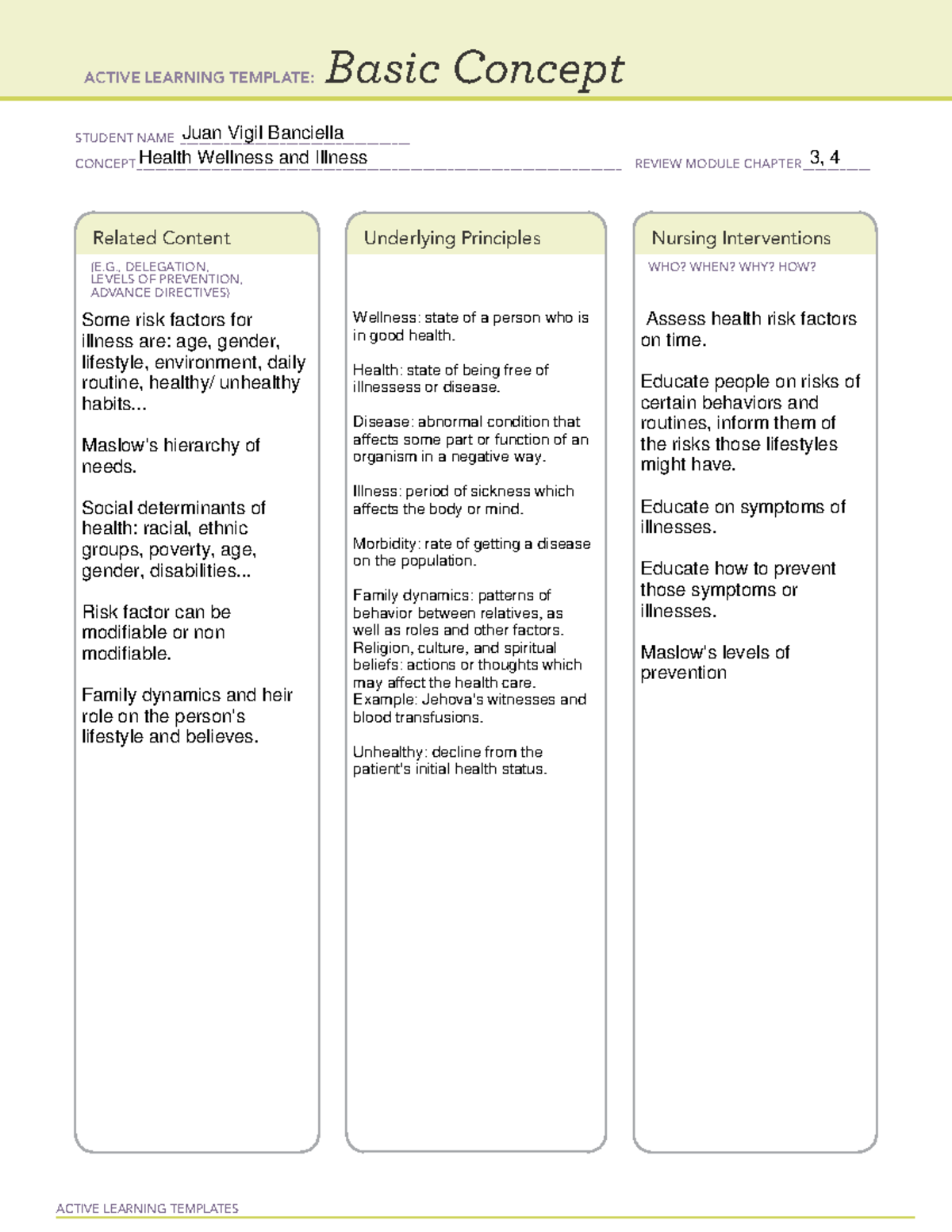 Basic Concepts 1 ACTIVE LEARNING TEMPLATES Basic Concept STUDENT NAME