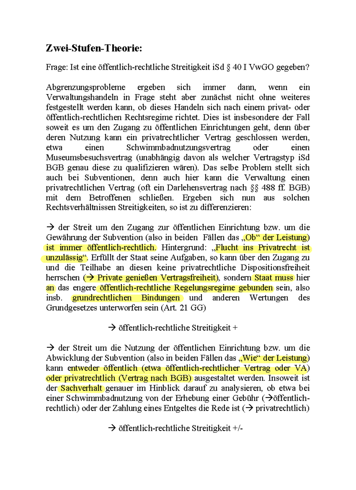 Zwei Stufen Theorie Verwaltungsrecht kurze Erklärung der Zweistufentheorie im allg. Verwaltungsrecht - Zwei