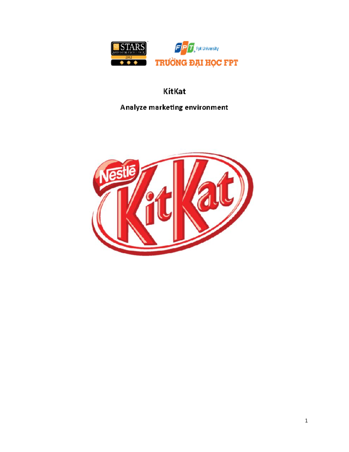 Kit Kat MKt KitKat Analyze marketing environment I. Introduction Company history KitKat is a