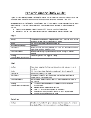 Peds Exam 1 - Peds Exam 1 - Issues and trends in Pediatric Nursing ...