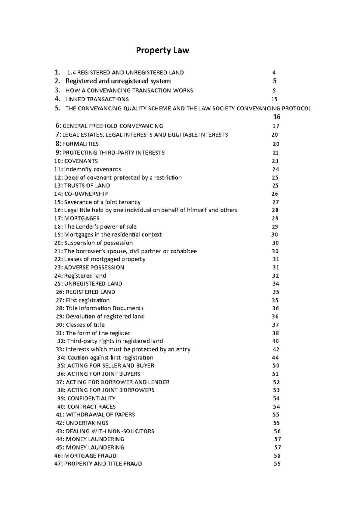 Property Law list Very helpful to understand concepts and process of
