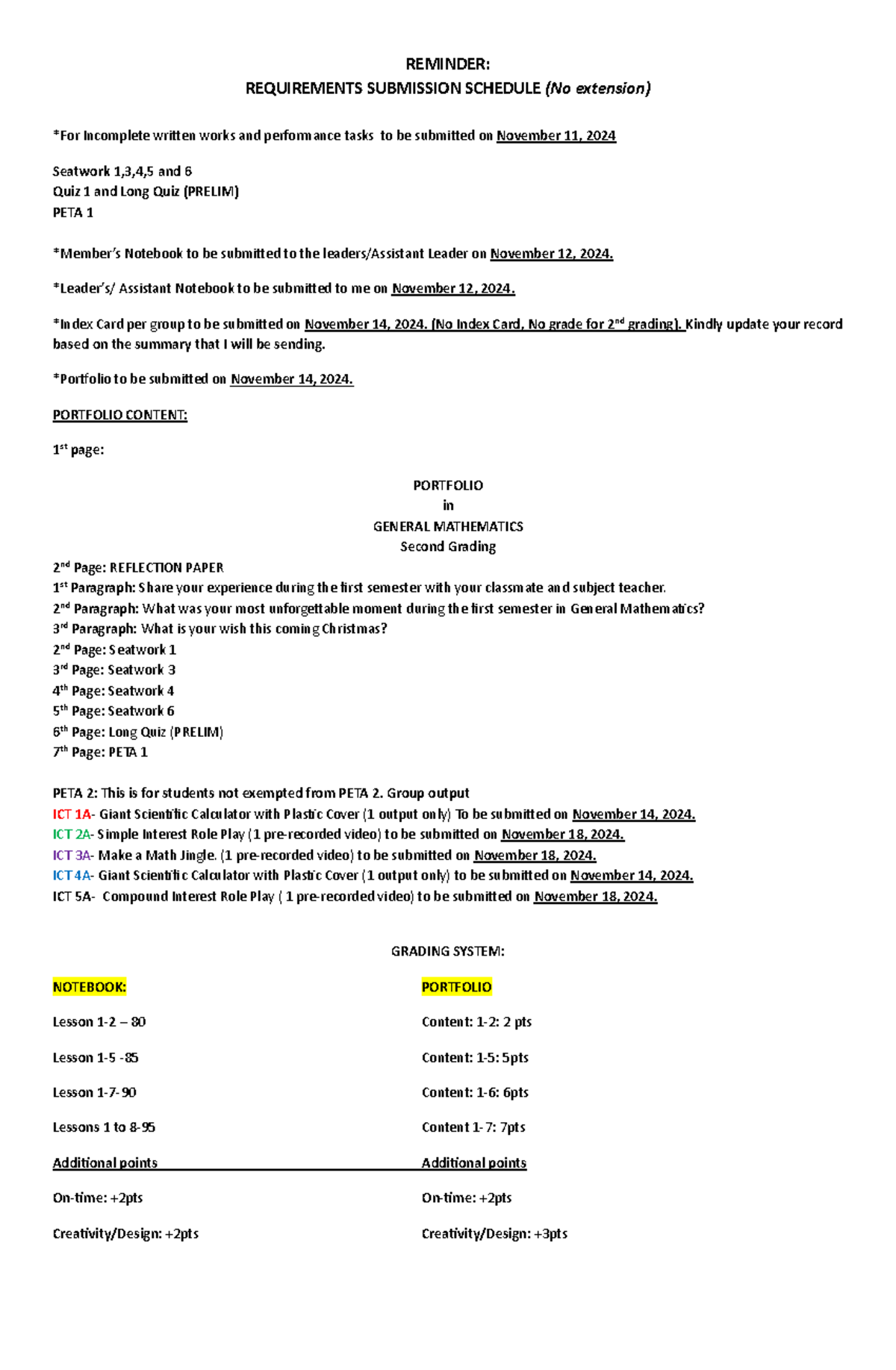 Dump dump dump dump dump udmp - REMINDER: REQUIREMENTS SUBMISSION ...