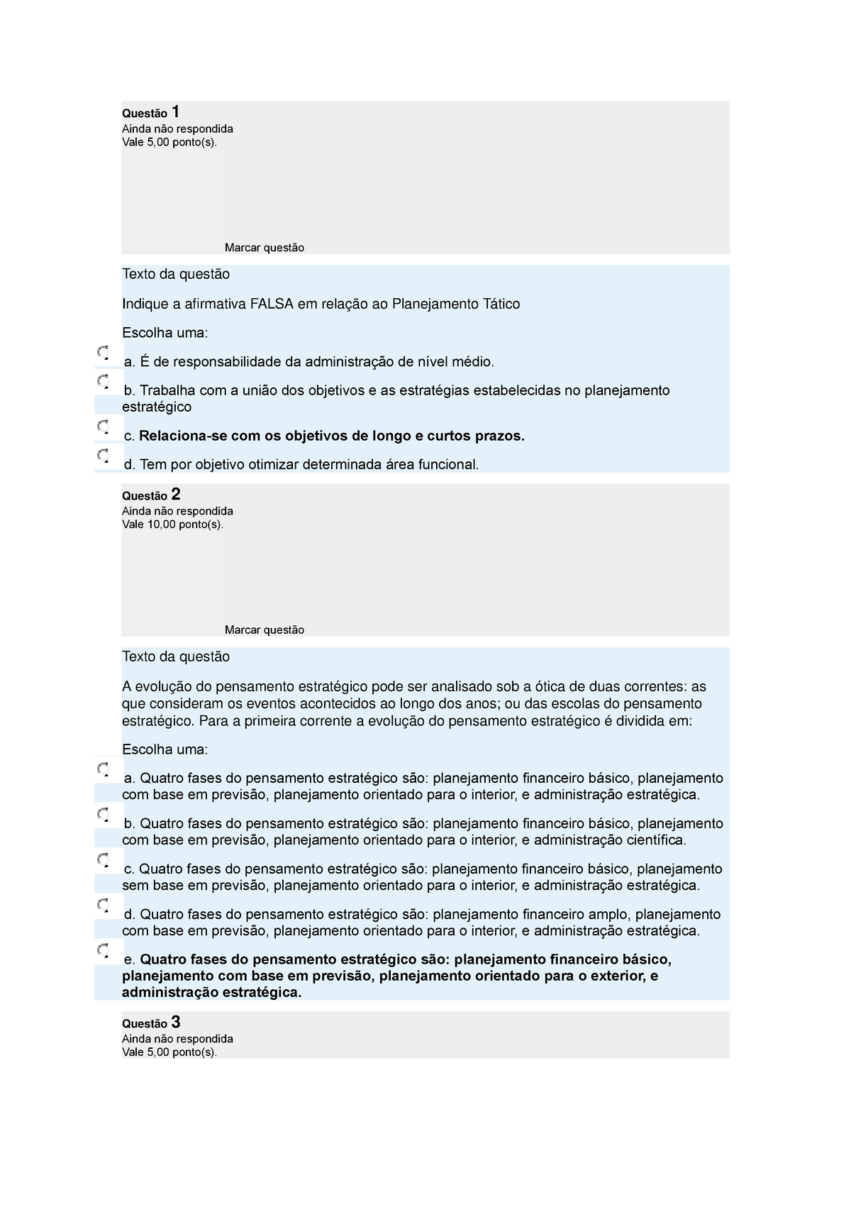 Atividade 1 Questão 1 Ainda Não Respondida Vale 5 00 Ponto S Marcar