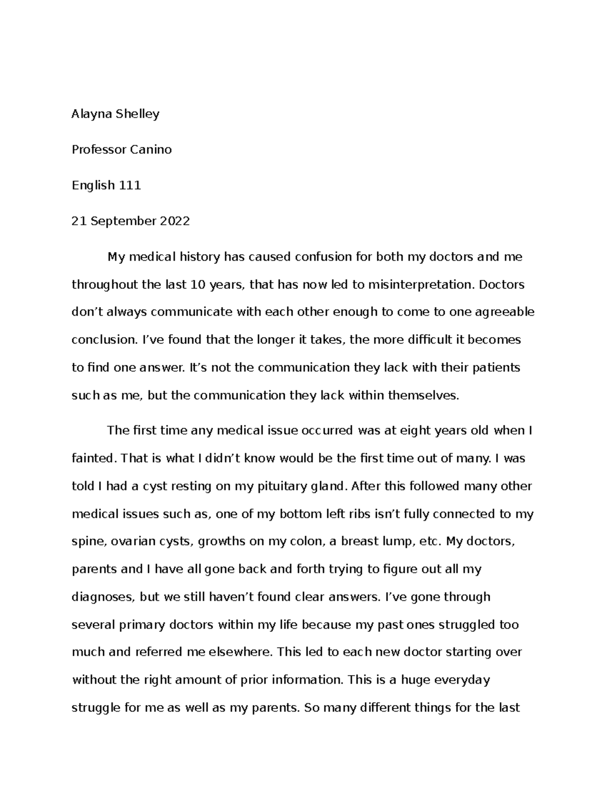 reflective essay rough draft