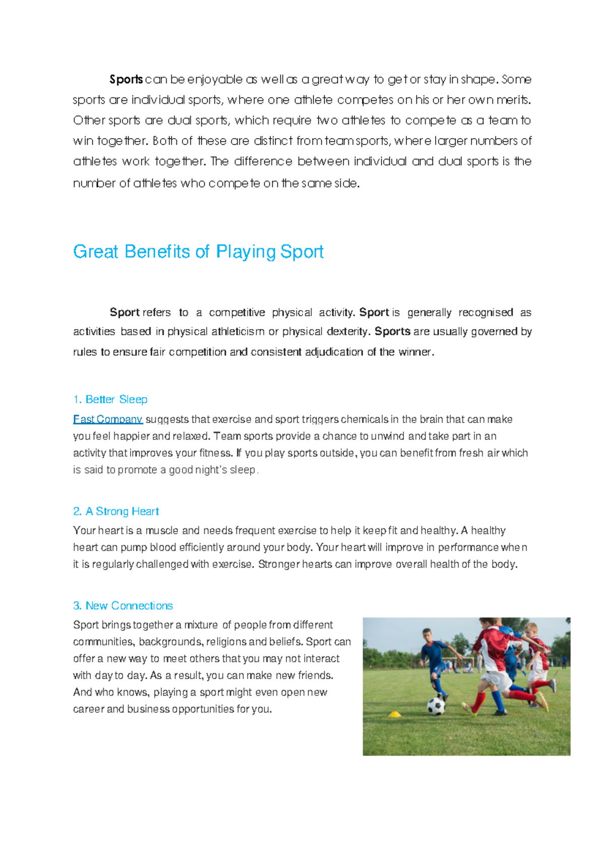 Sports Benefits - Sports can be enjoyable as w ell as a great w ay to ...