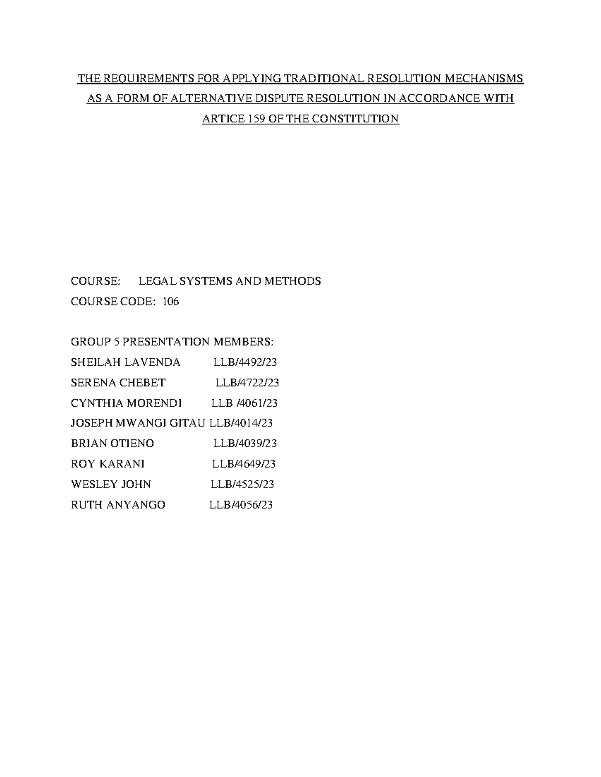 Group 10 legal systems assignment - THE REQUIREMENTS FOR APPLYING ...
