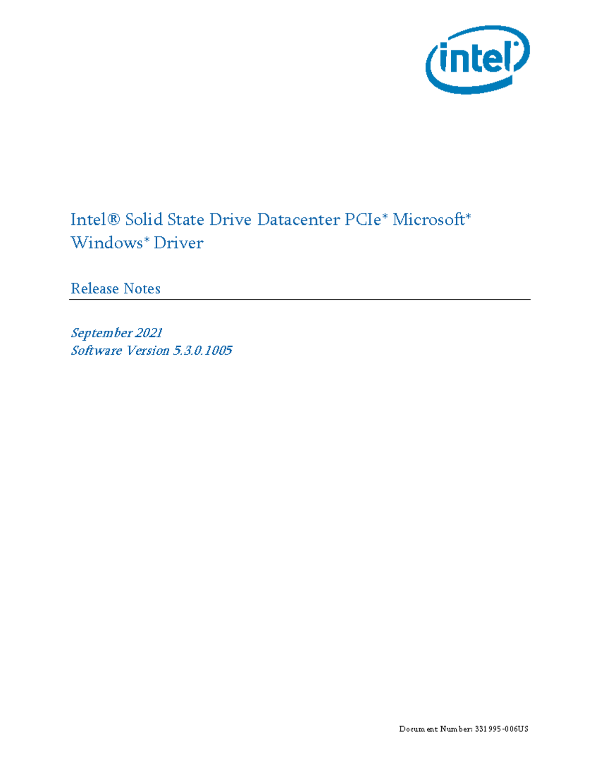 Intel SSD PCIe Datacenter Release Notes - Document Number: 331995-006US ...