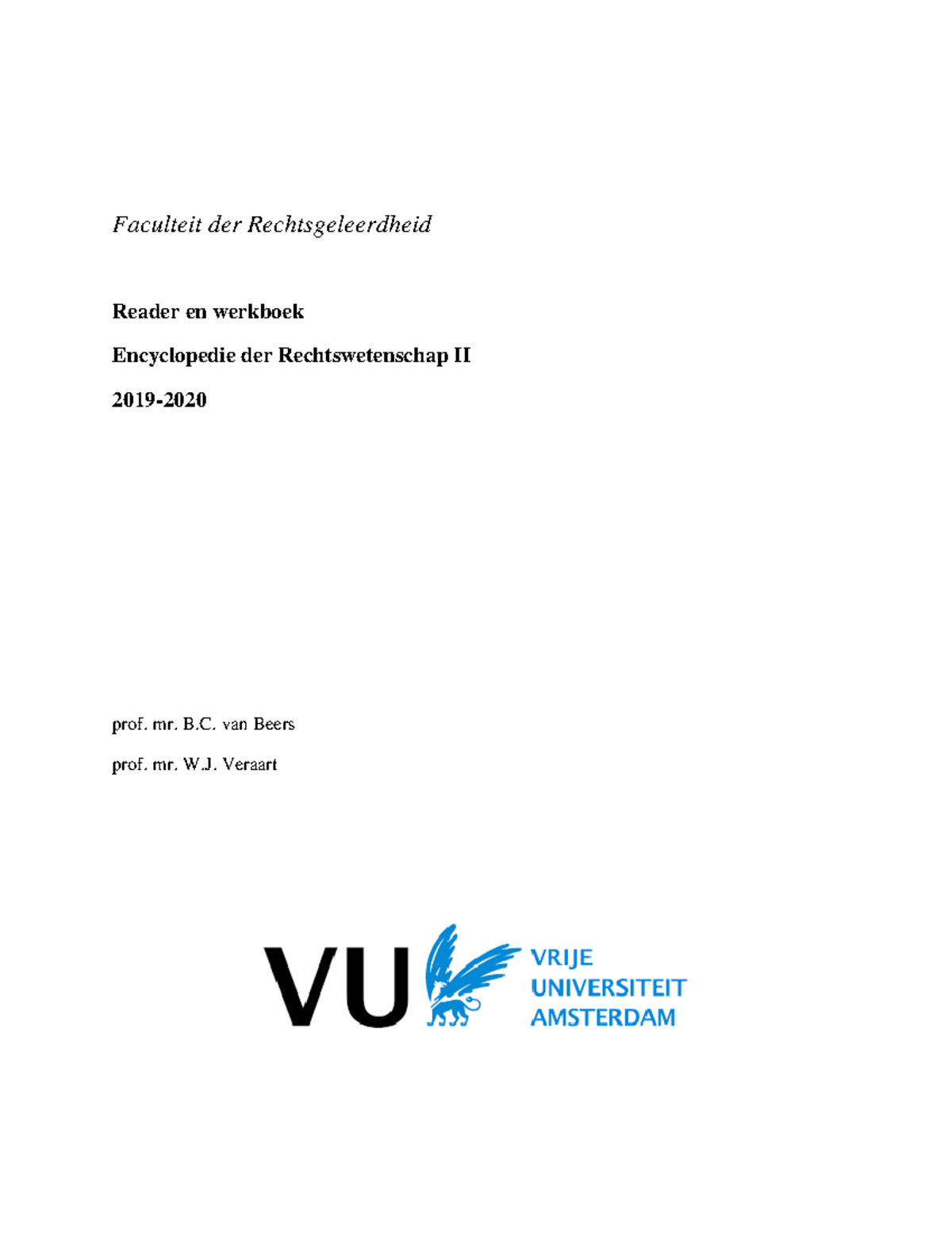 Syllabus Encyclopedie II 2019-2020 - Faculteit Der Rechtsgeleerdheid ...