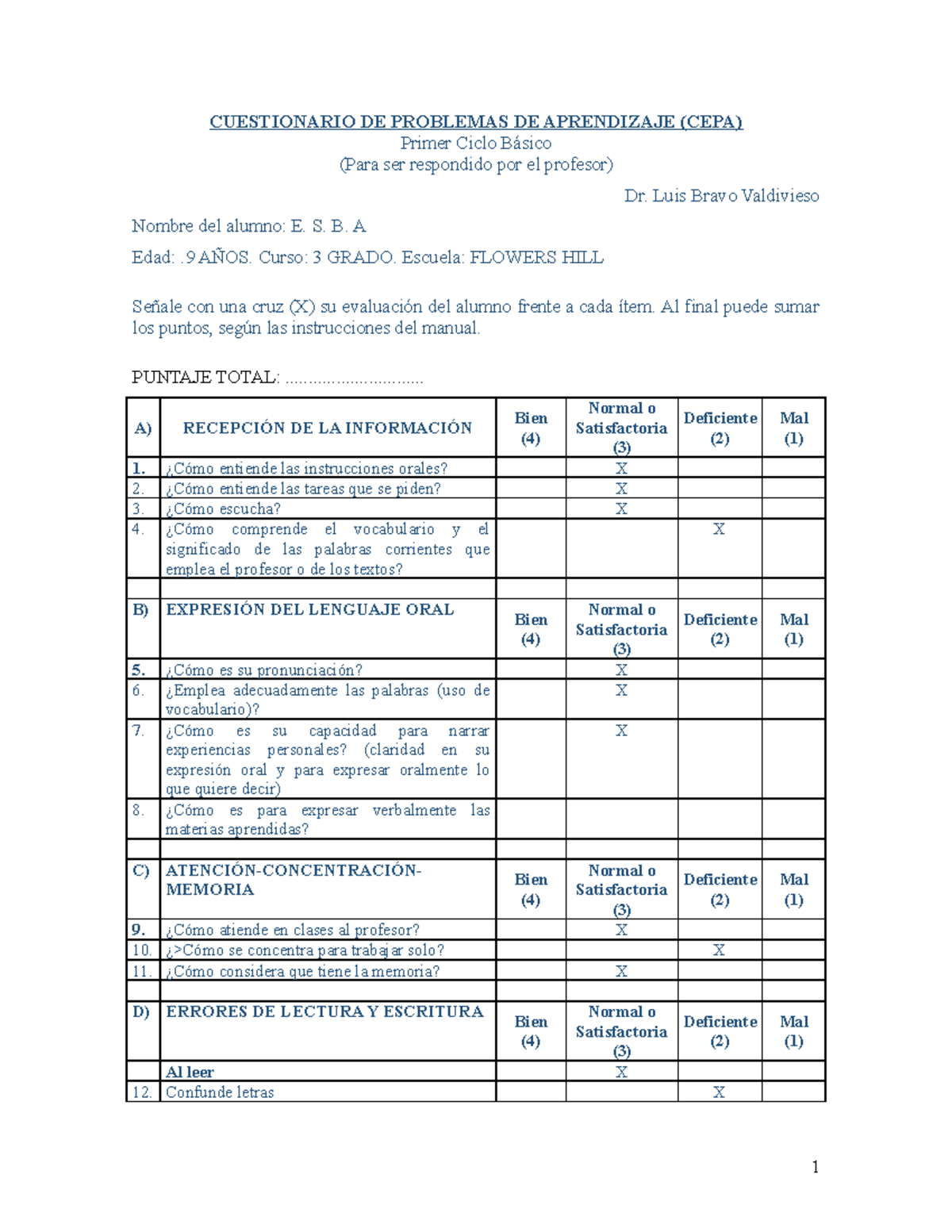 Cepa - test CEPA para estilo de aprendizajes para estudiantes de ...