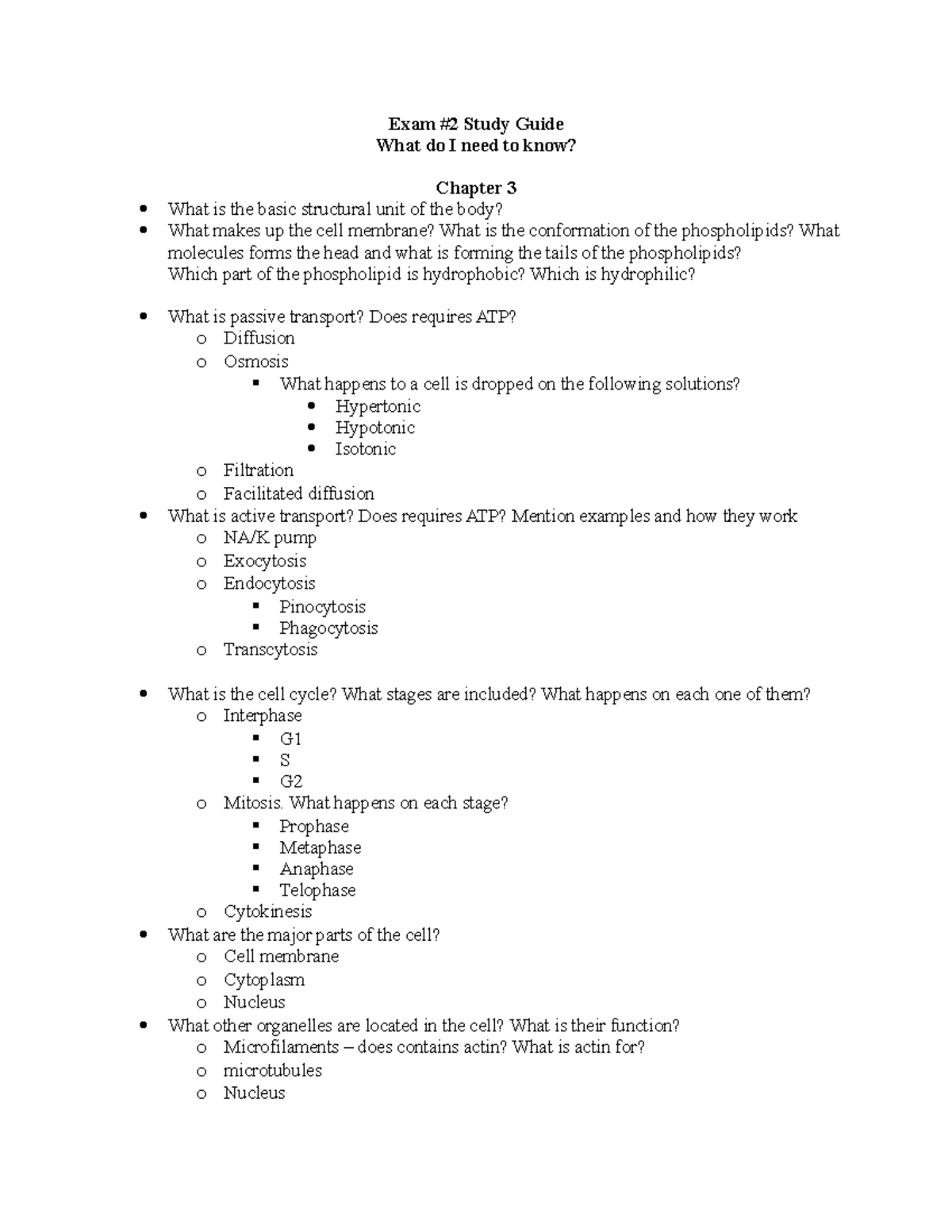 Exam 2 Study guide - JGJHVHVHG - Exam #2 Study Guide What do I need to ...
