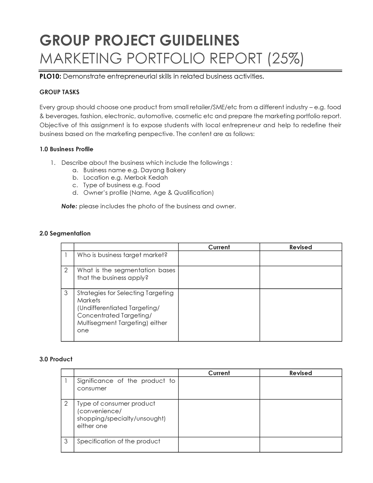 group assignment mkt243