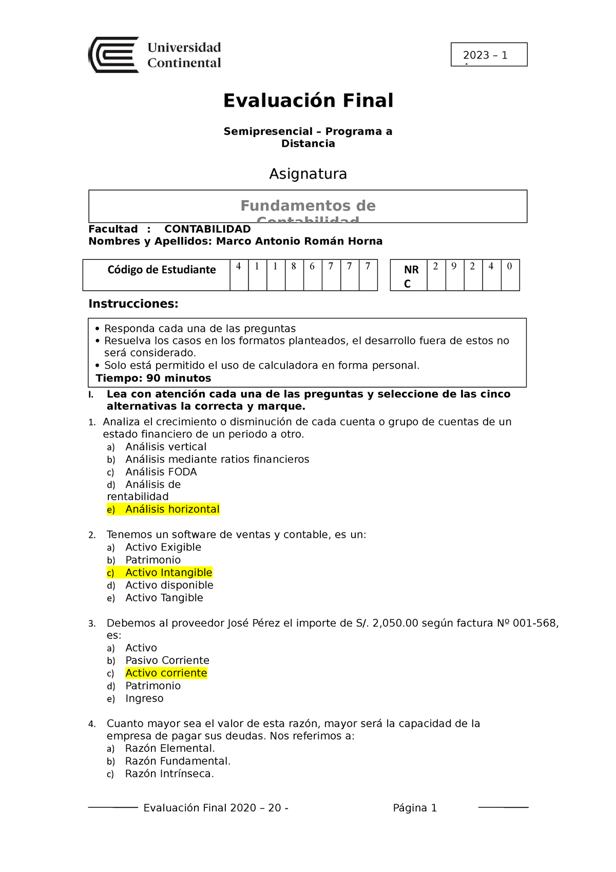 Examen Final 2023-1 - Tarea - Evaluación Final Semipresencial ...