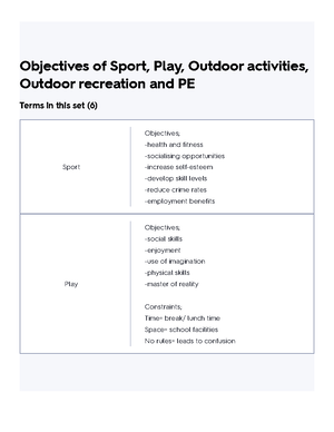 PE Active Recreation Flashcards Quizlet - PE Active Recreation Terms In ...