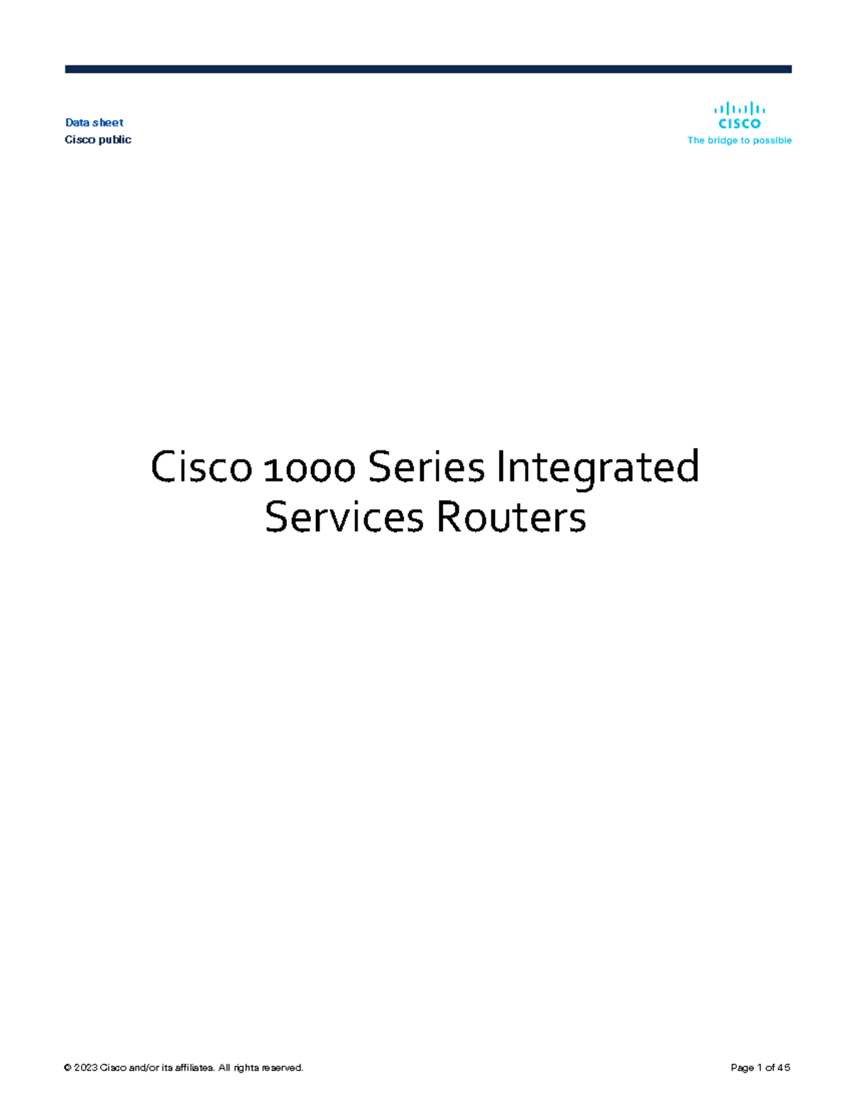 2wan - ficha tecnica - Cisco 1000 Series Integrated Services Routers ...