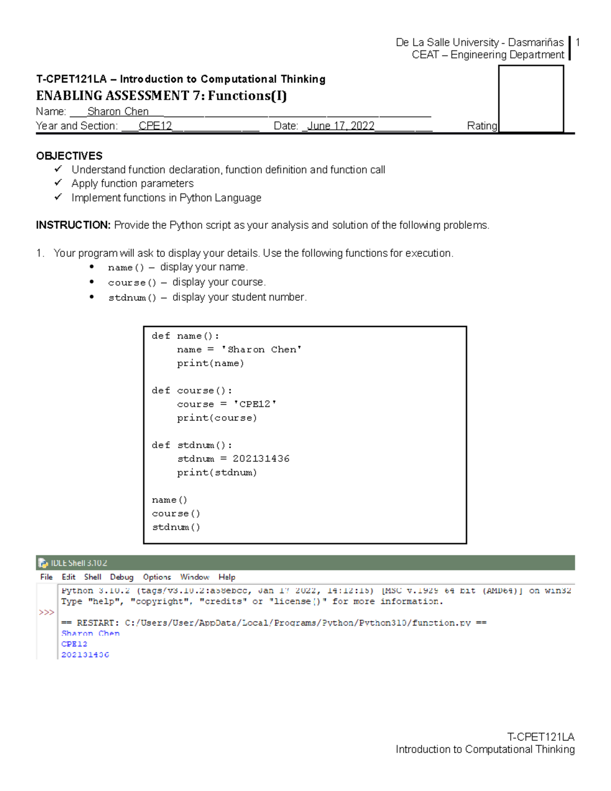 Python Enabling Assessment 7 - CEAT – Engineering Department T ...