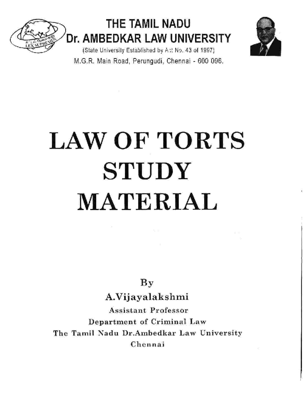 37 Law of Torts - law of torst notes - Studocu