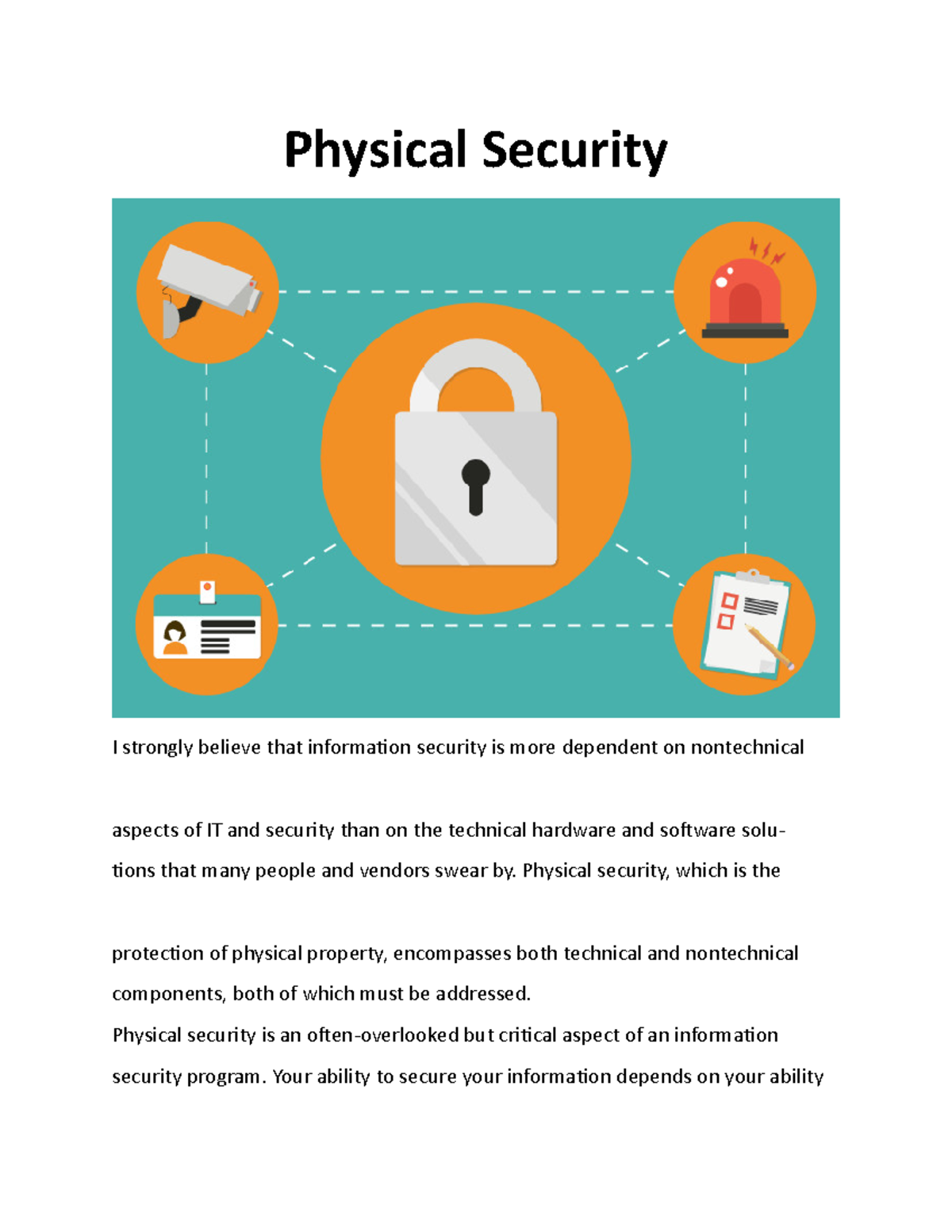 Physical Security - Physical security, which is the protection of ...